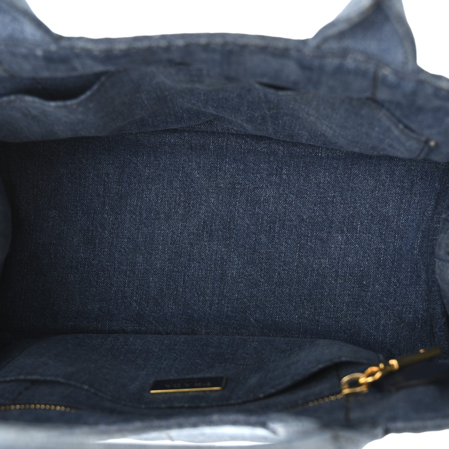 Prada Denim Small Logo Tote Bleu 5 of 10