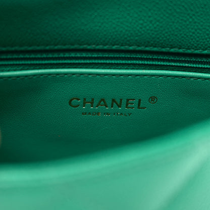 Chanel Caviar Quilted Sweetheart Flap Green 7 of 10