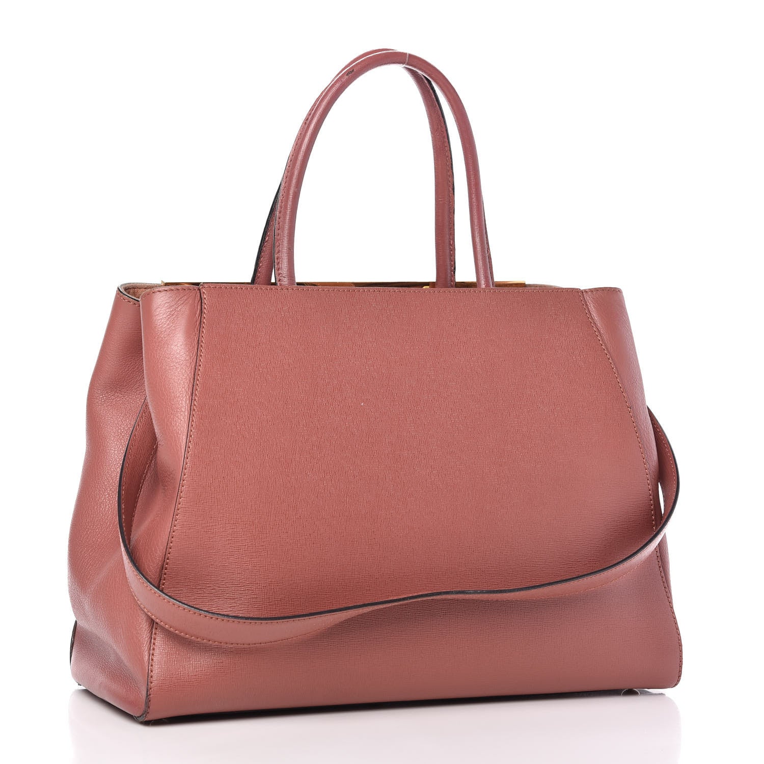 Fendi Vitello Elite Flamingo Regular 2Jours Tote Terracotta 3 of 11