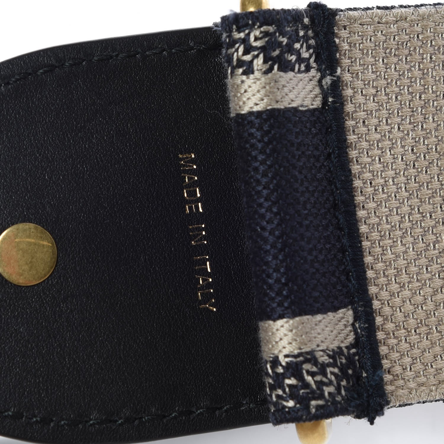 Christian Dior Canvas Embroidered Shoulder Strap Blue 3 of 5