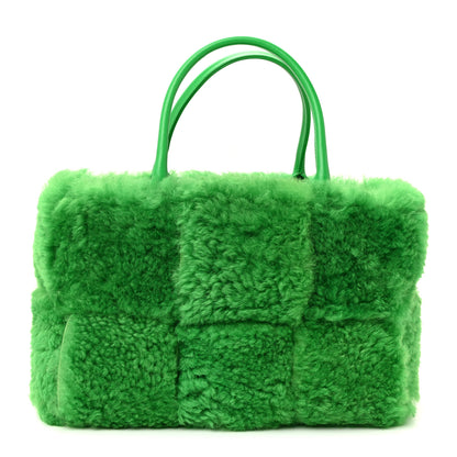 Bottega Veneta Shearling Small Intrecciato Arco Tote Parakeet 1 of 10