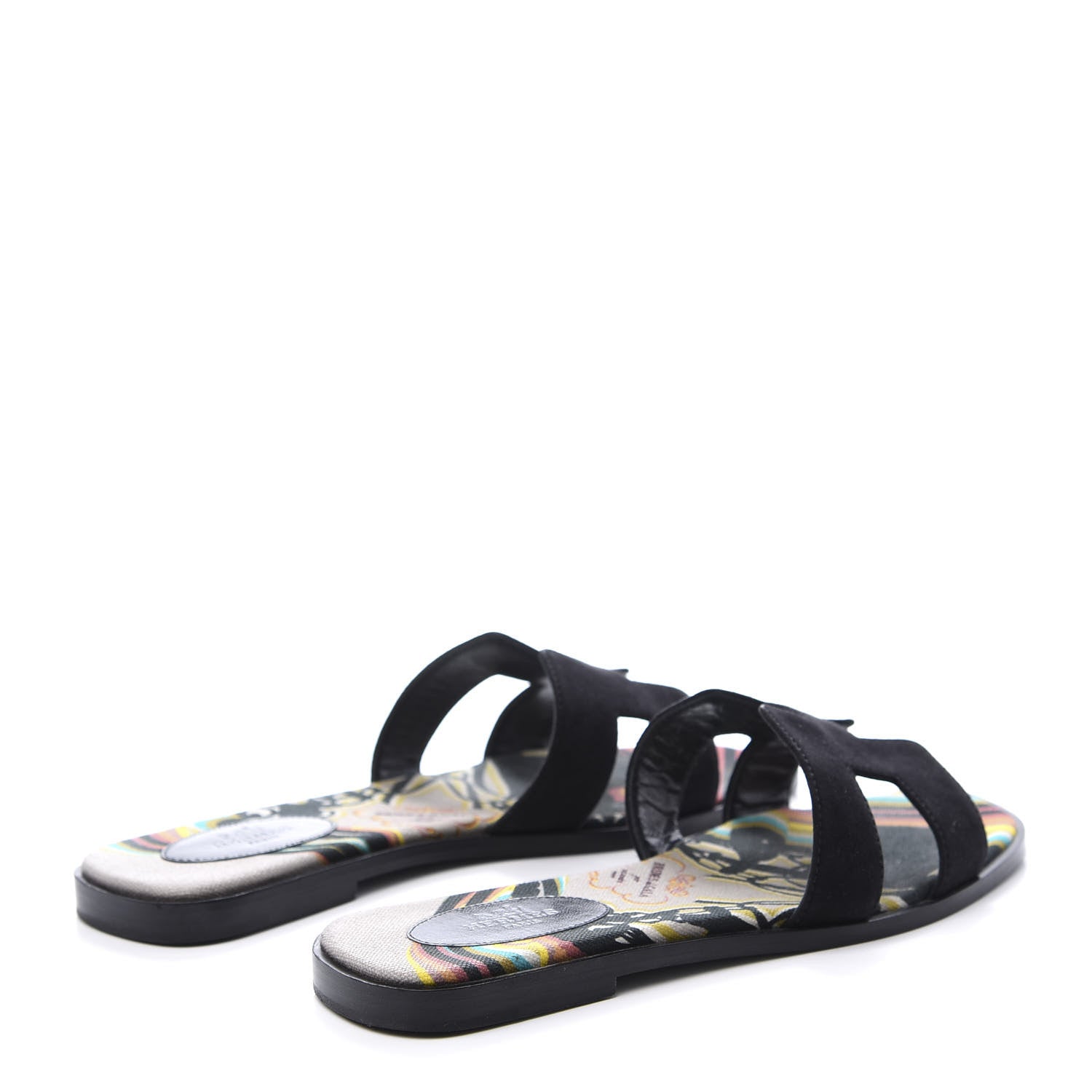 Hermes Suede Goatskin Oran Sandals 39 Black 4 of 10