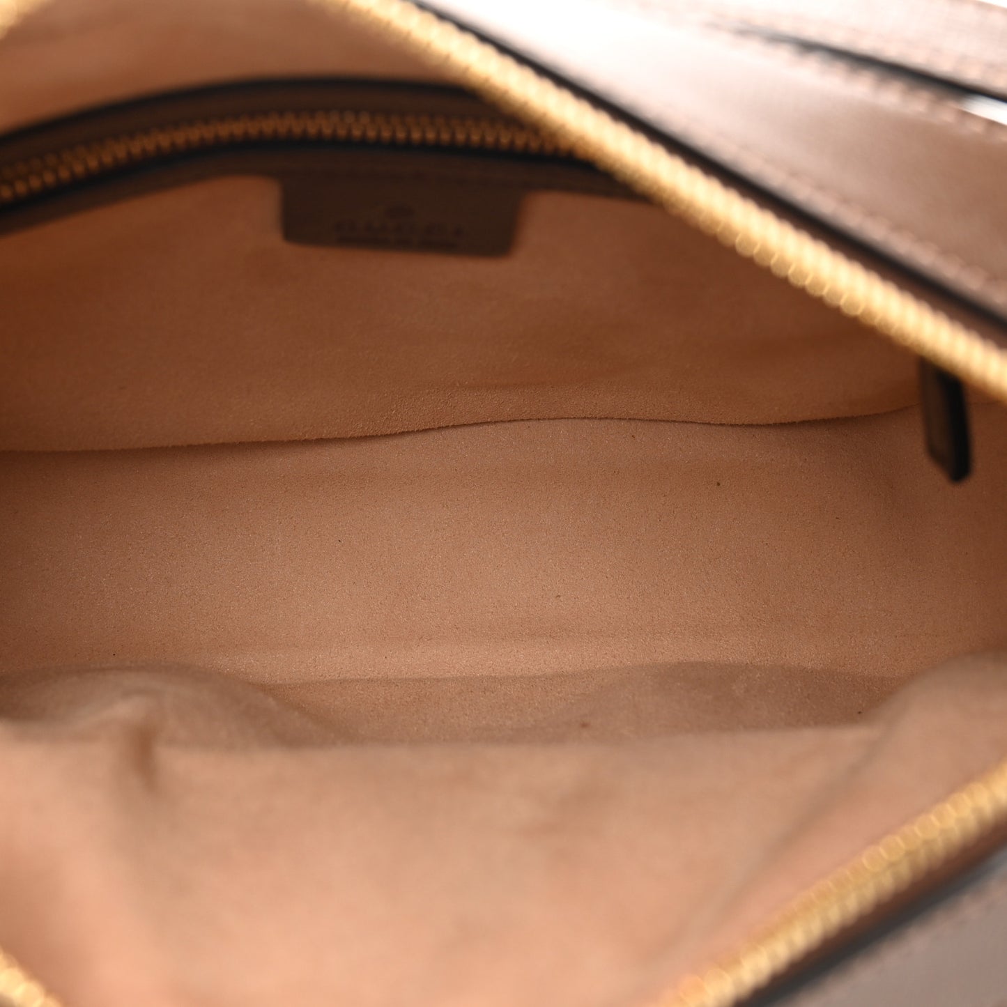 GG Supreme Monogram Small Horsebit 1955 Shoulder Bag Beige Brown Sugar