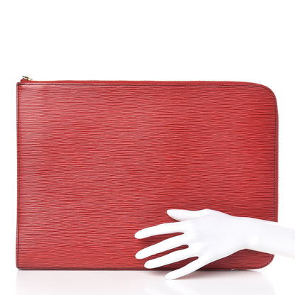 Louis Vuitton Epi Poche Documents Portfolio Case 39 Castillan Red 2 of 8