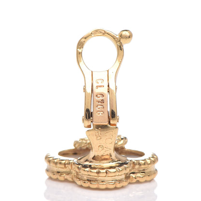 Van Cleef & Arpels 18K Yellow Gold Mother of Pearl Vintage Alhambra Clip-On Earrings 4 of 4