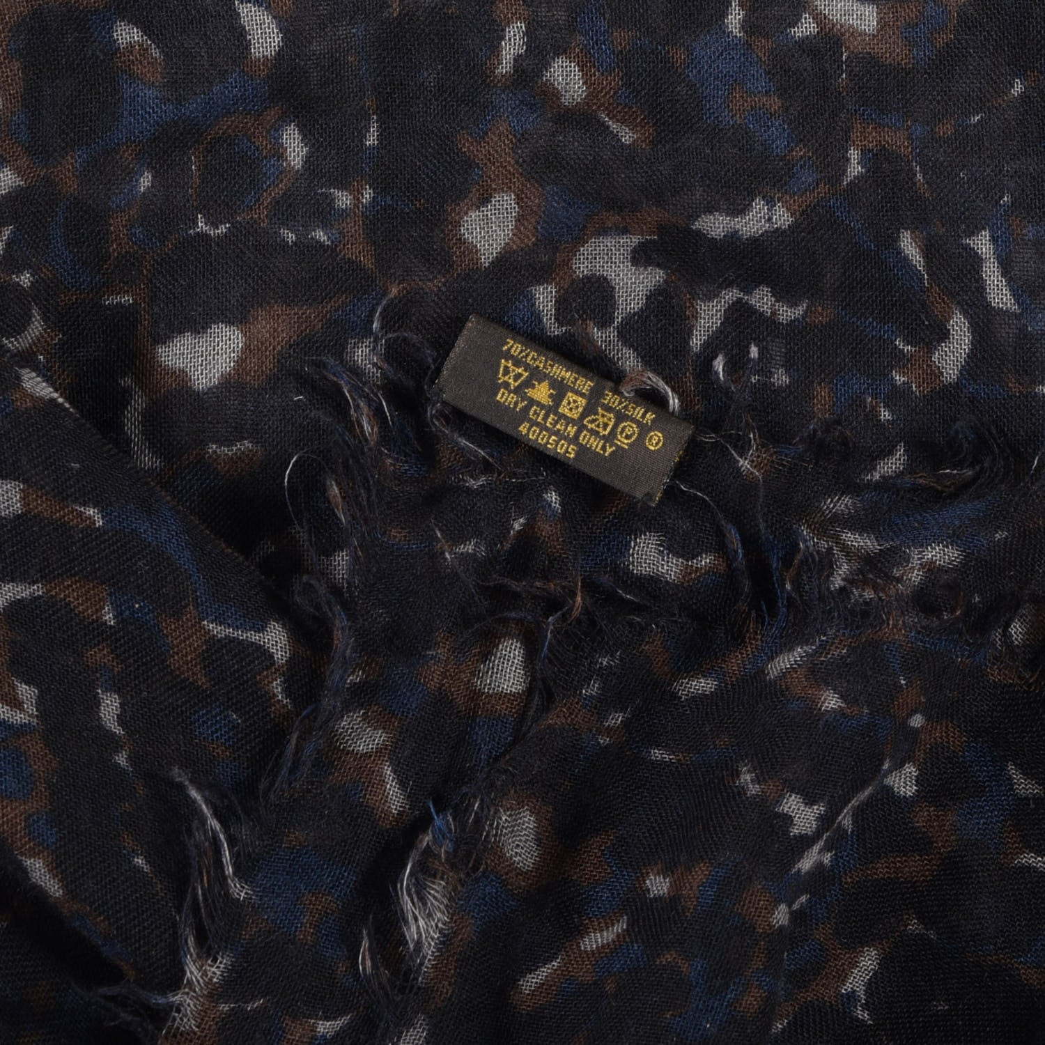 Louis Vuitton Cashmere Silk Leopard Stole Black 5 of 5