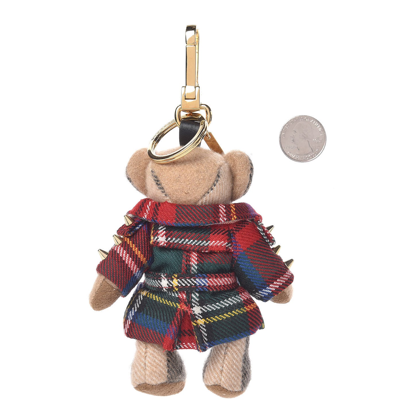 Cashmere Tartan Check Thomas Trench Teddy Bear Keychain Charm