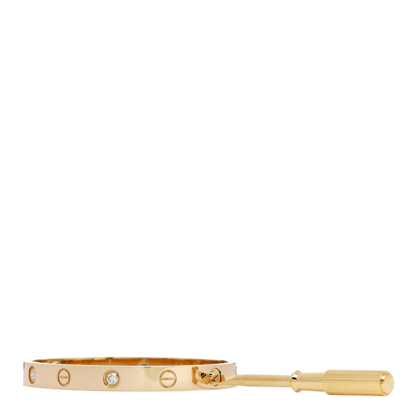 18K Yellow Gold 4 Diamond LOVE Bracelet 16