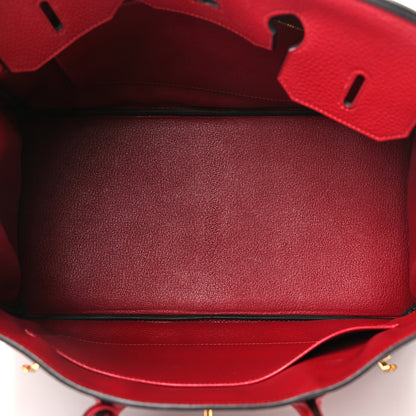 Hermes Taurillon Clemence Birkin 35 Rouge Grenat 5 of 15