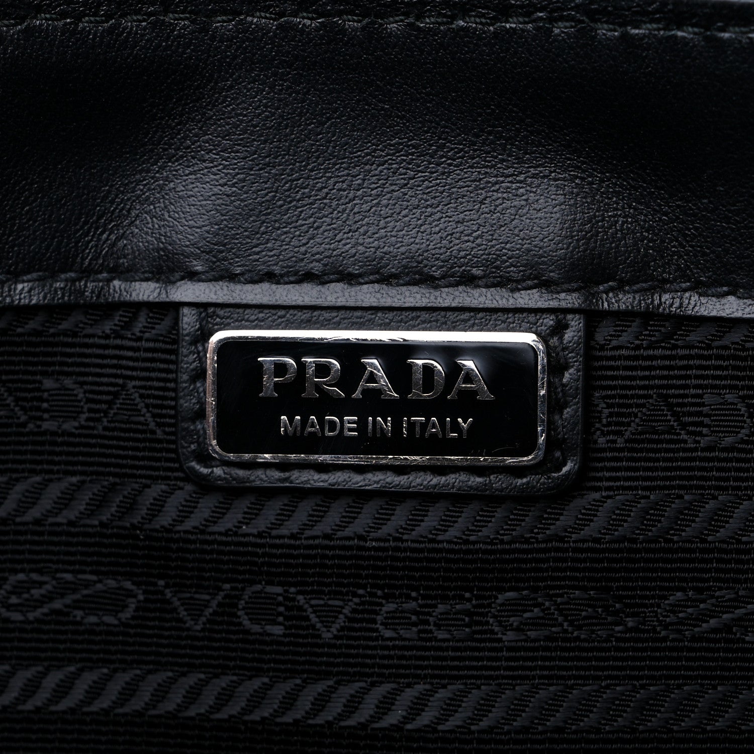 Prada Saffiano Cuir Triangle Logo Embossed Wristlet Pouch Bluette 6 of 8
