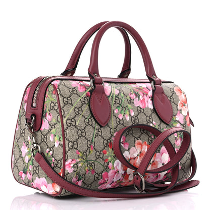 Gucci GG Supreme Monogram Blooms Small Boston Beige Multicolor Dry Rose 3 of 13