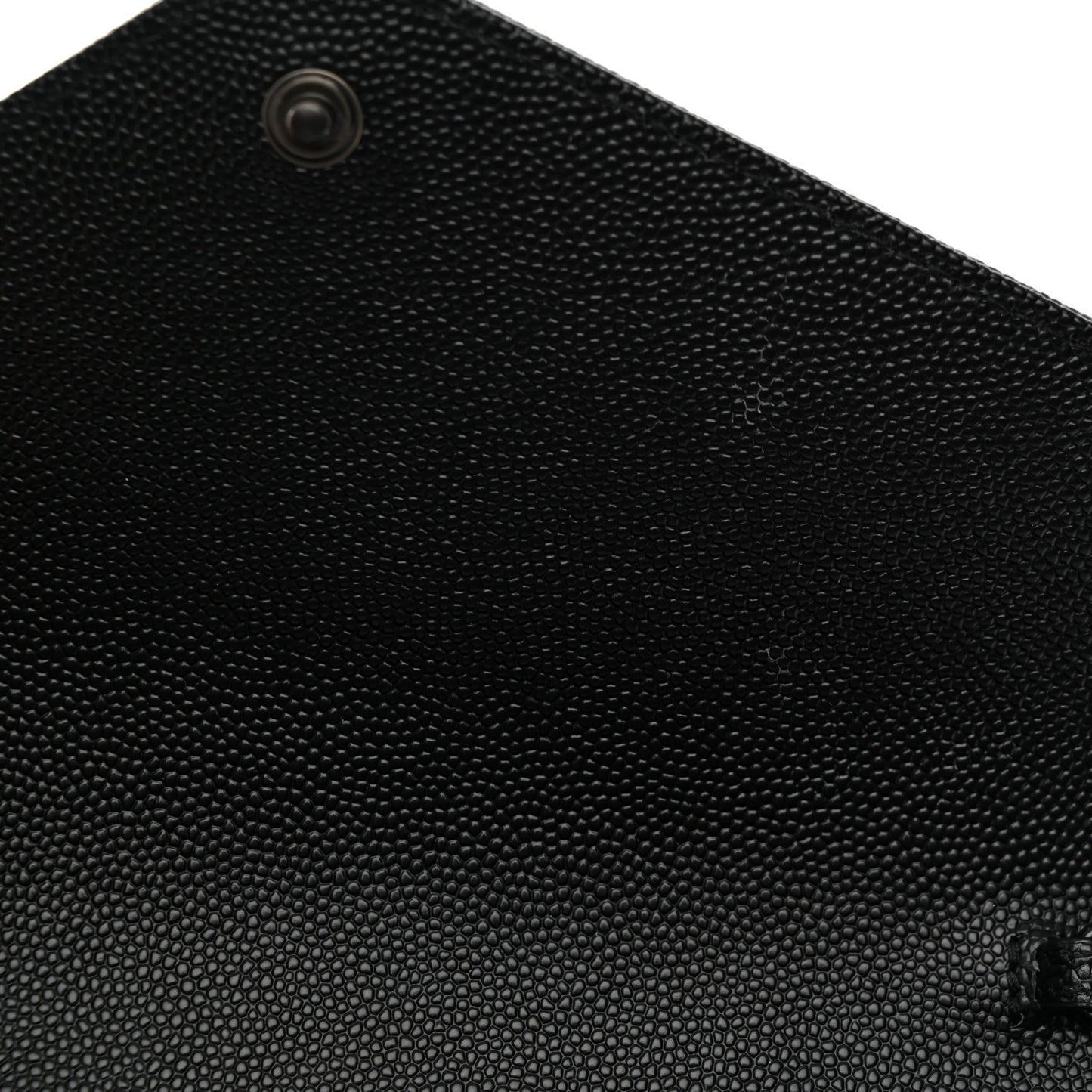 Grain De Poudre Matelasse Chevron Monogram Monochrome Envelope Chain Wallet Black