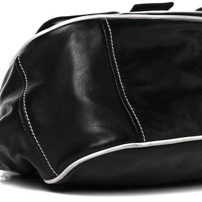 Prada Vitello Daino Front Pocket Hobo Black 5 of 10
