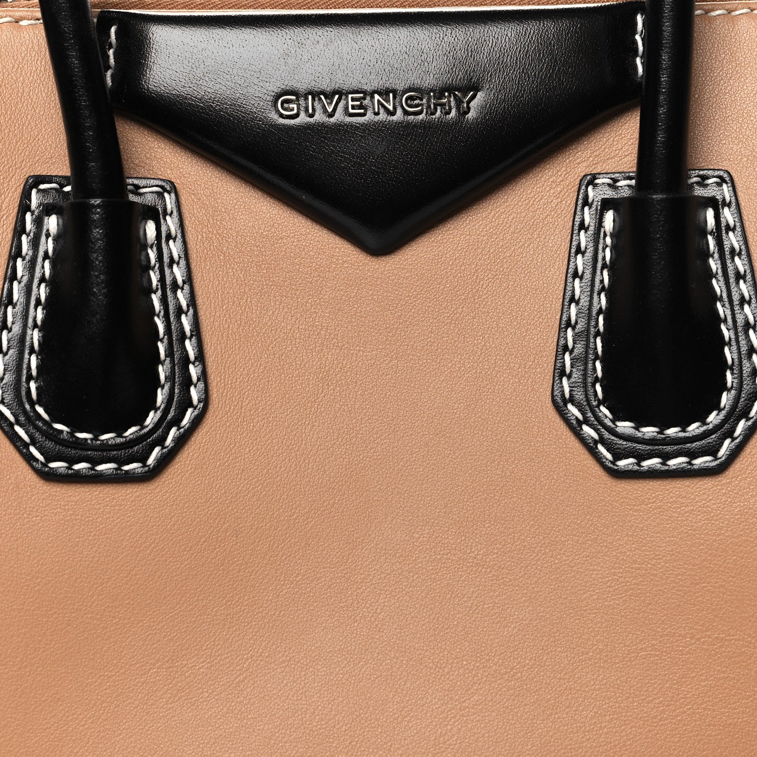 Givenchy Calfskin Small Topstitch Bi-Color Antigona Beige Black 8 of 10