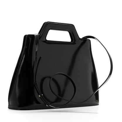 Salvatore Ferragamo Brushed Off Calfskin Medium Wanda Top Handle Bag Black 3 of 10