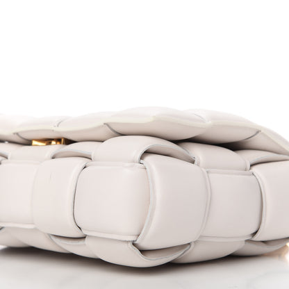 Bottega Veneta Lambskin Maxi Intreccio Padded Chain Cassette Crossbody Bag White 7 of 9