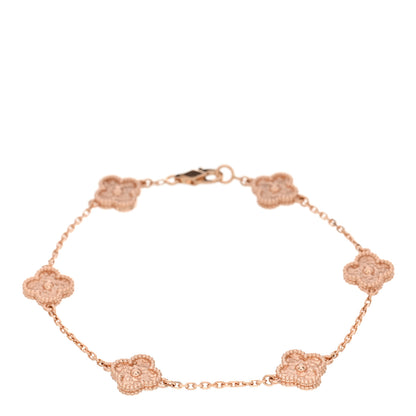 Van Cleef & Arpels 18K Rose Gold 6 Motifs Sweet Alhambra Bracelet 1 of 5