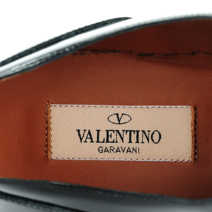 Valentino Garavani Patent Lace Up Oxfords 41 Black 6 of 8
