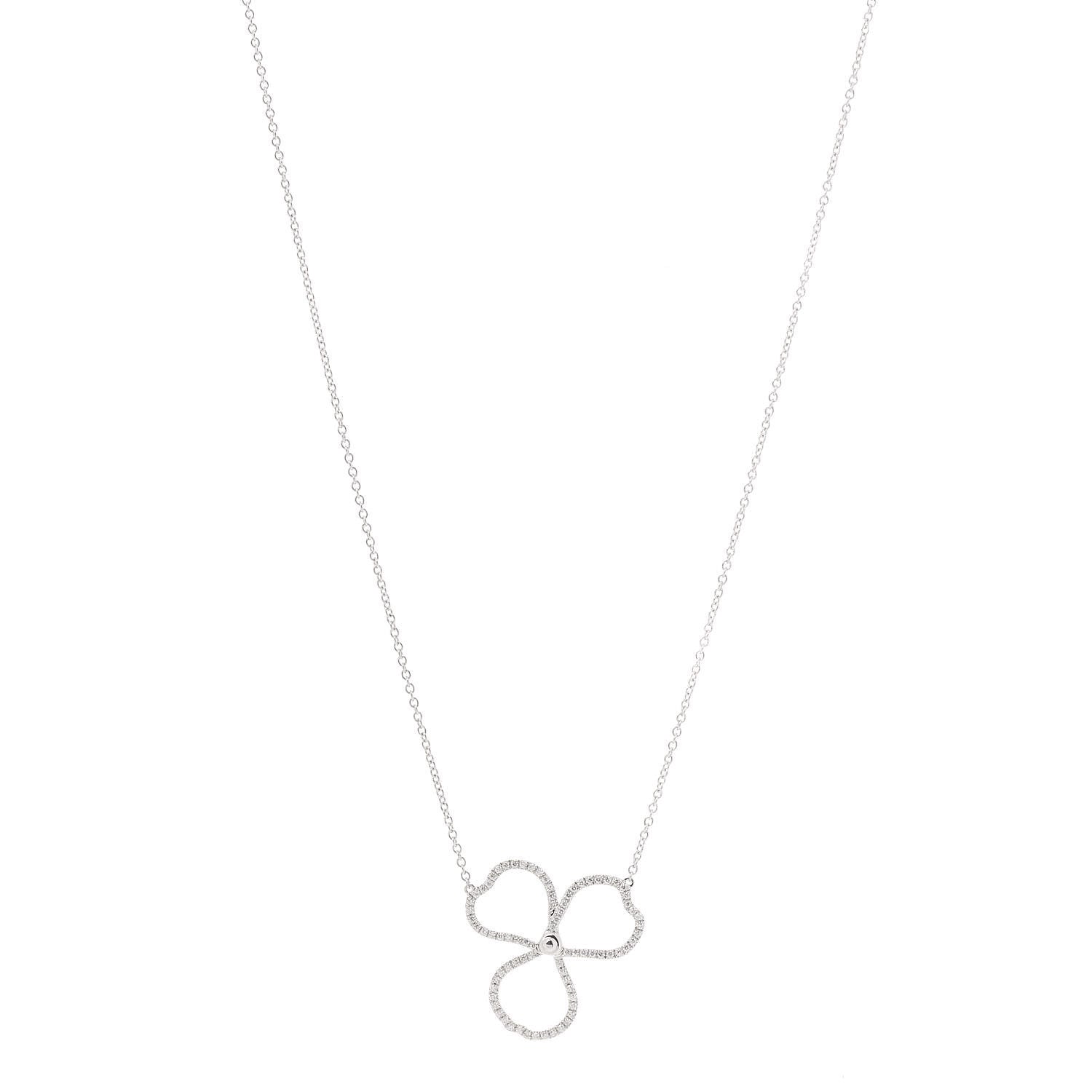 Tiffany Platinum Diamond Large Paper Flowers Pendant Necklace 1 of 6