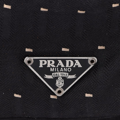 Prada Jacquard Kisslock Shoulder Bag Black 8 of 8