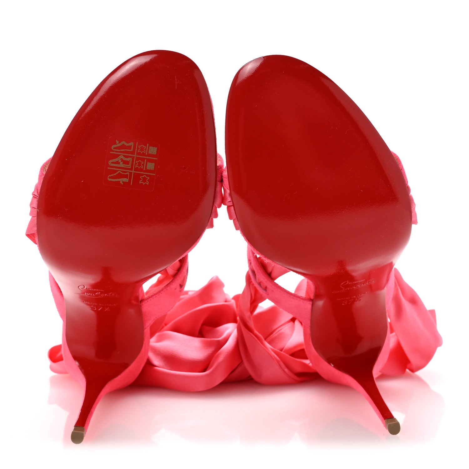 Christian Louboutin Crepe Foulard Cheville 100 Sandals 37.5 Magnifique 6 of 11