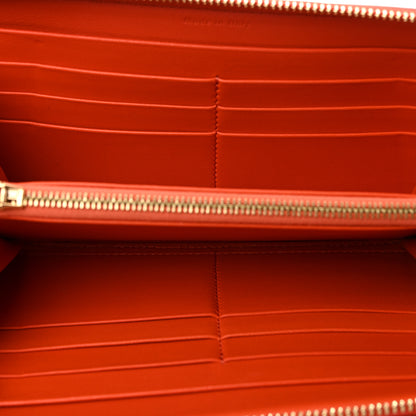 Celine Lambskin Large Zip Around Multifunction Wallet Red Orange 5 of 6