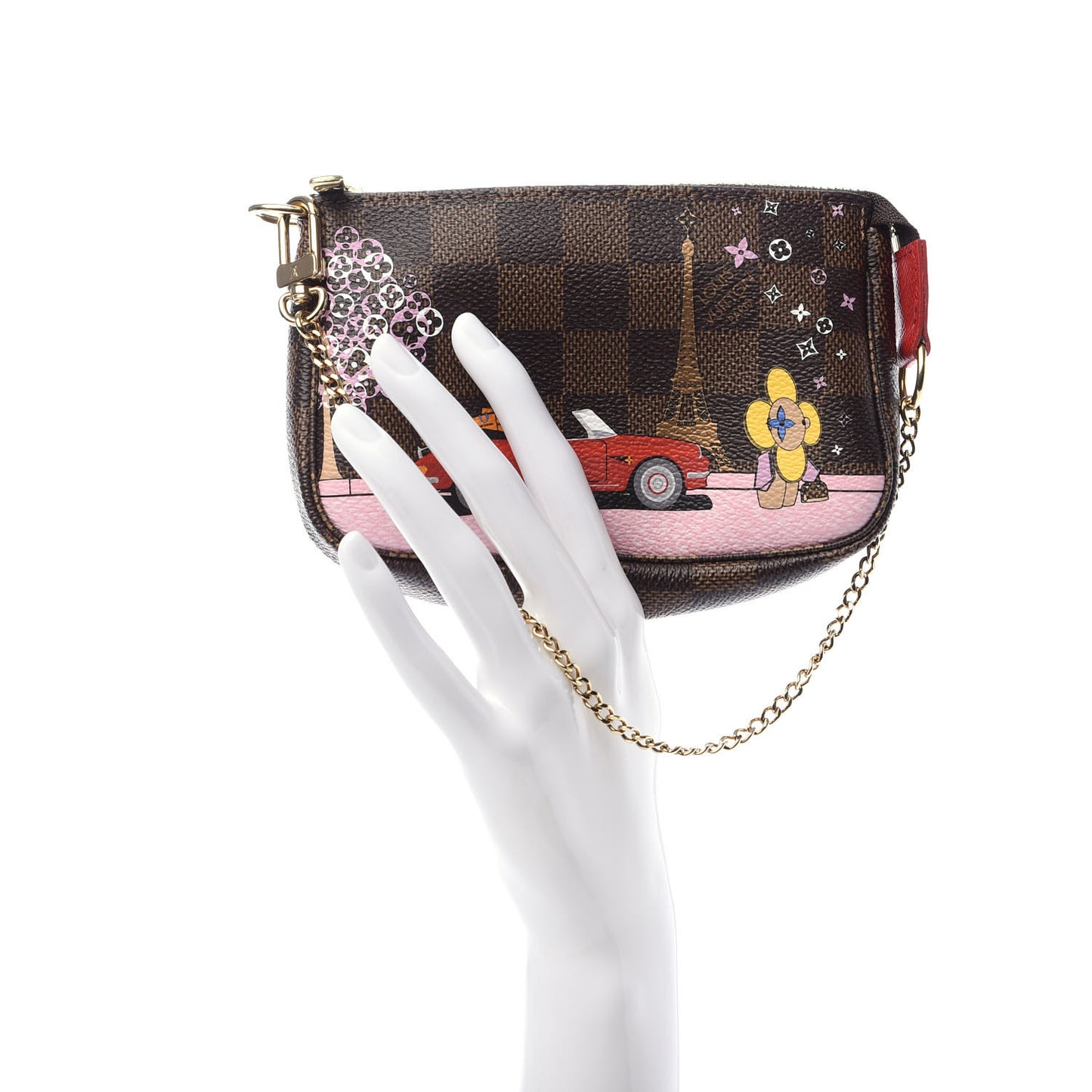 Damier Ebene 2019 Christmas Animation Mini Pochette Accessories Red