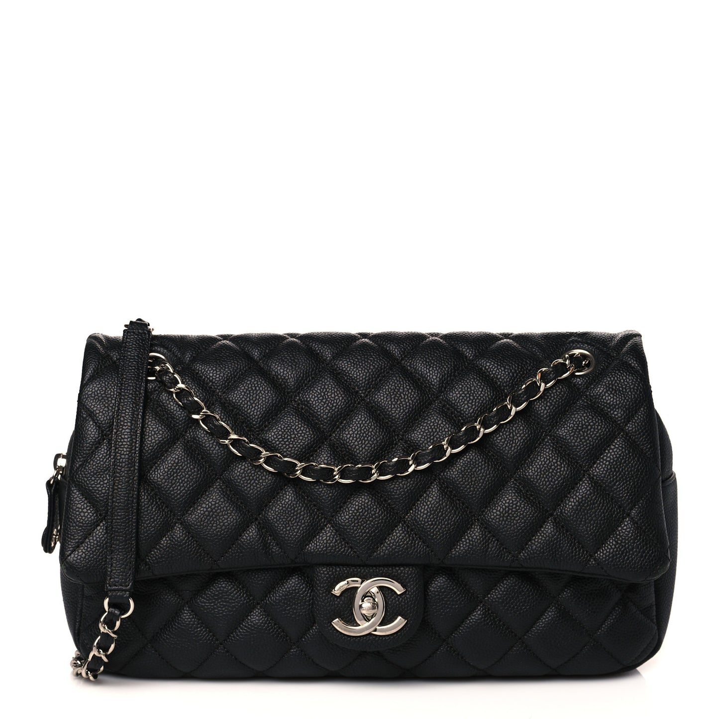 Caviar Quilted Jumbo Easy Flap Black