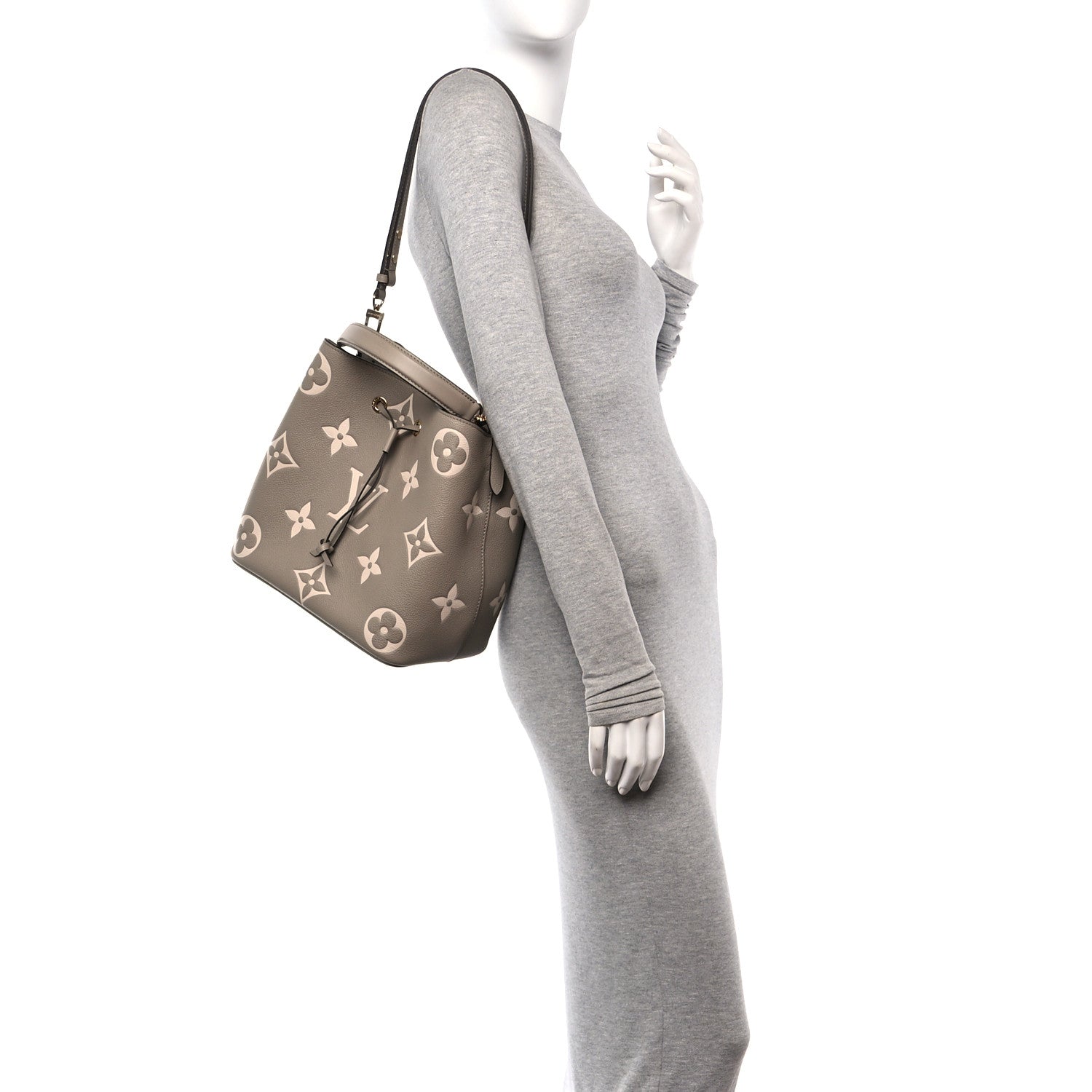 Louis Vuitton Empreinte Monogram Giant Neonoe MM Tourterelle Creme 2 of 11