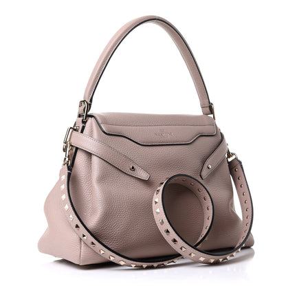 Valentino Garavani Pebbled Calfskin Rockstud Twiny Top Handle Bag Poudre 2 of 10