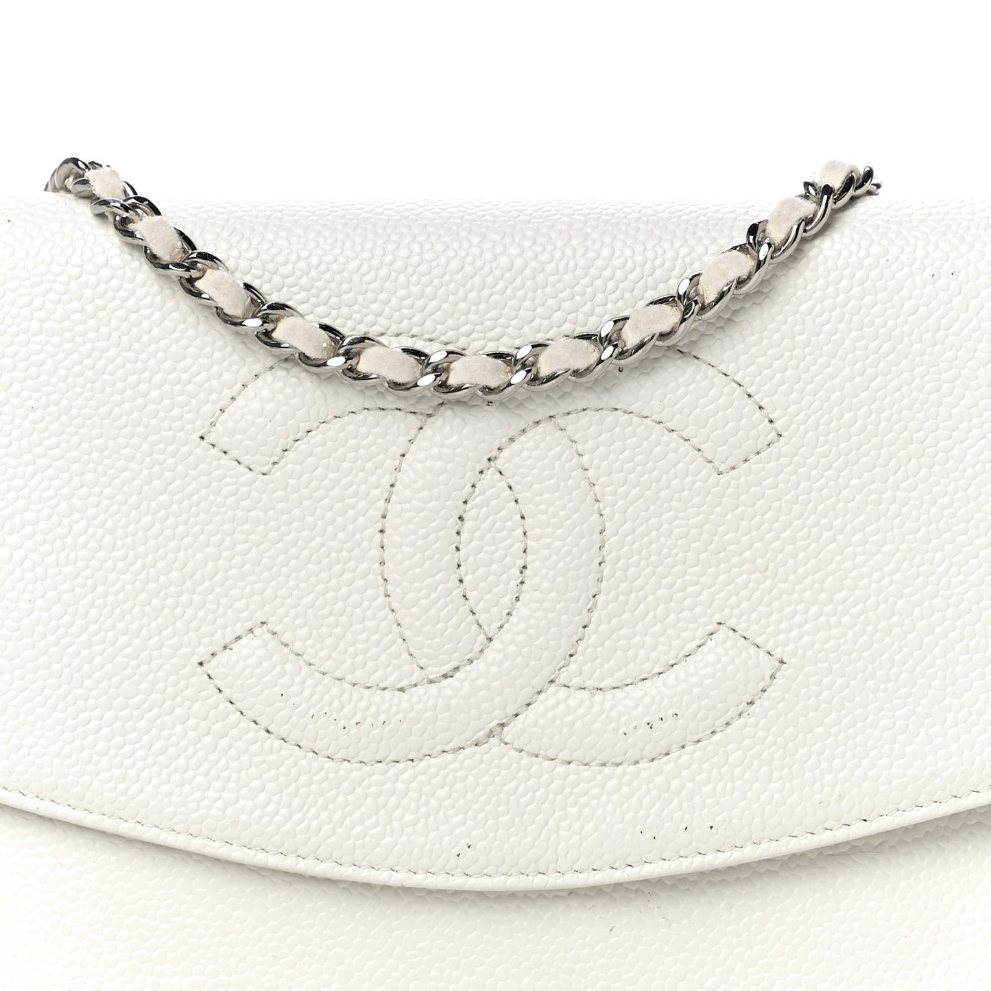 Caviar Timeless CC Wallet on Chain WOC White