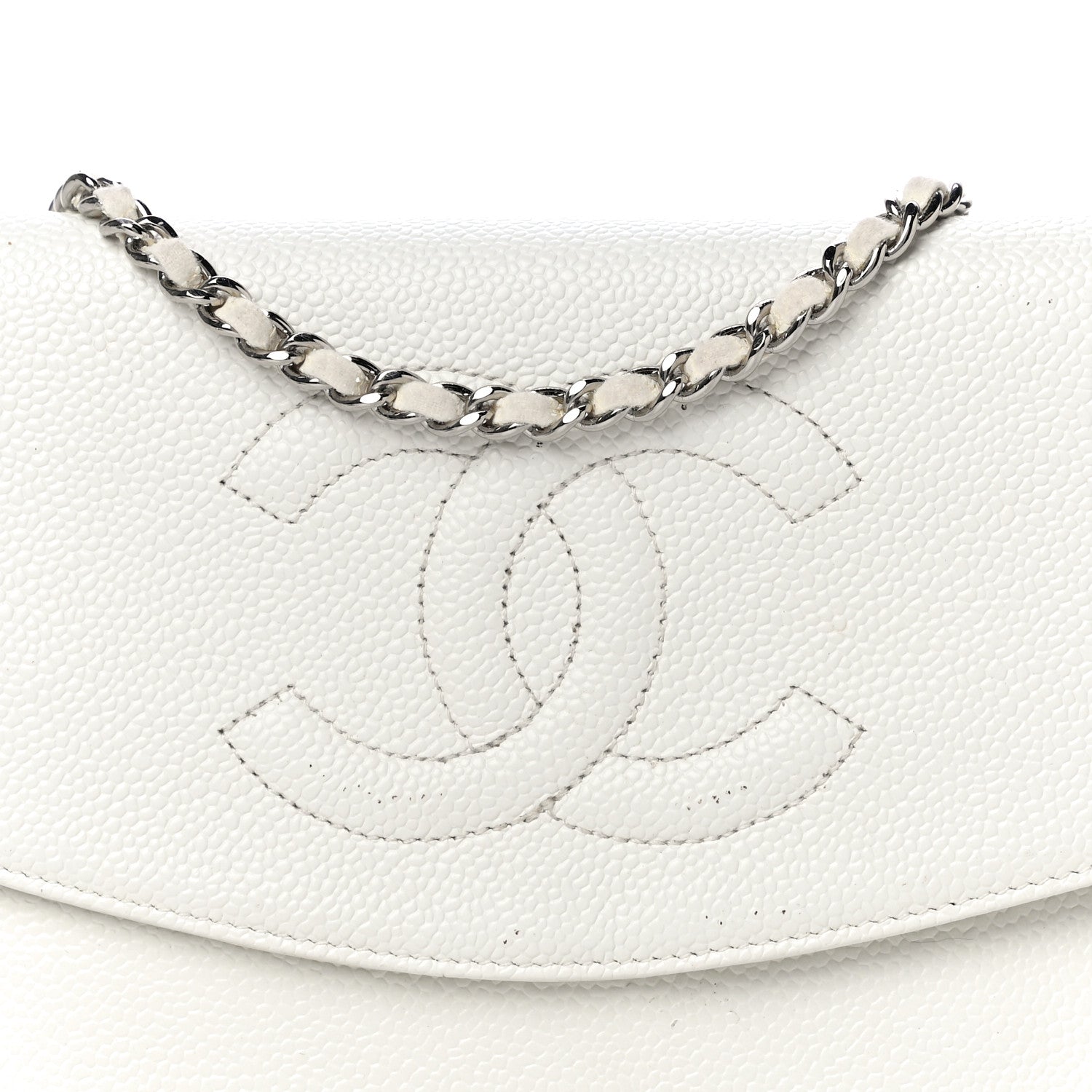 Chanel Caviar Timeless CC Wallet on Chain WOC White 8 of 21