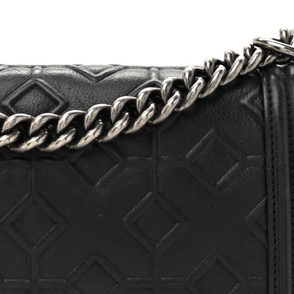 Chanel Calfskin Crystal Embossed Medium Boy Flap Black 8 of 13