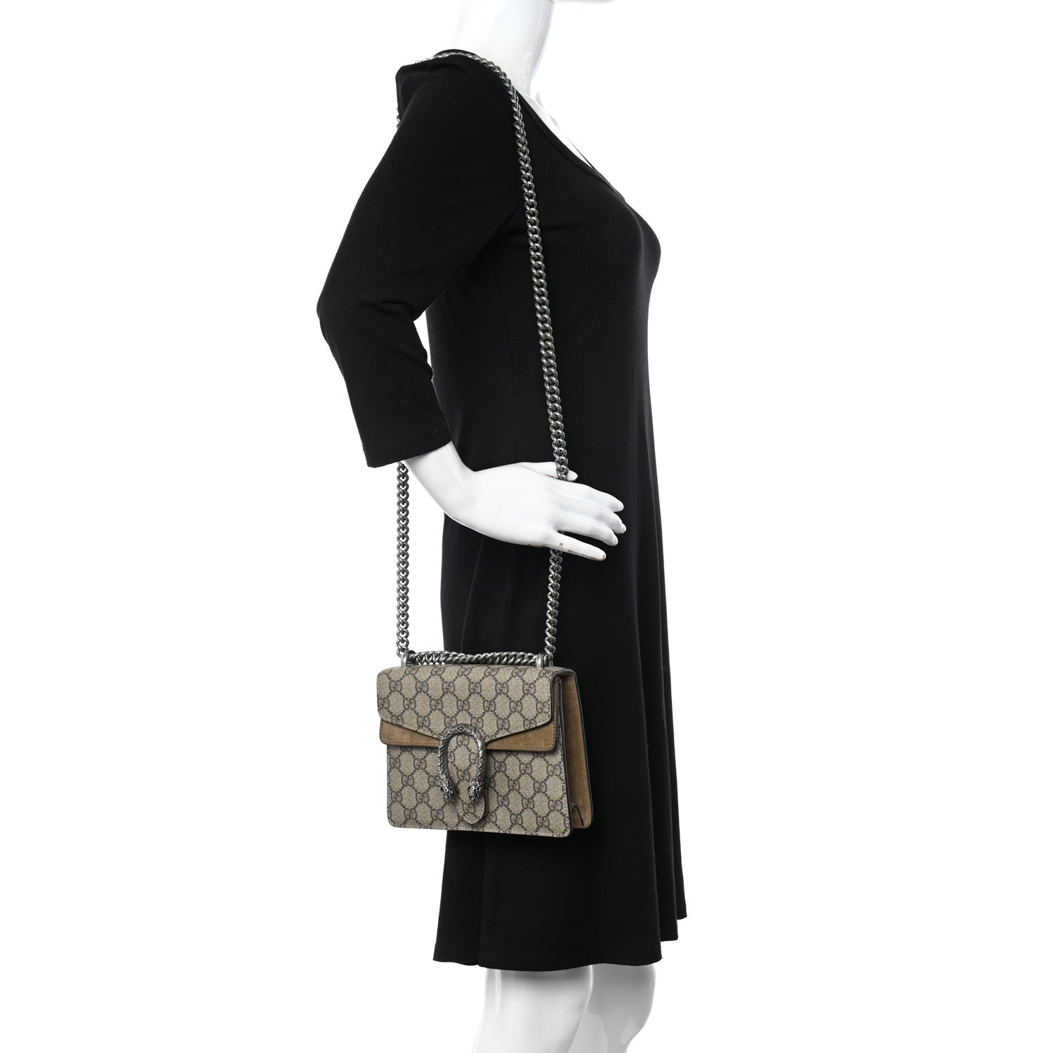 Gucci GG Supreme Monogram Mini Dionysus Shoulder Bag Taupe 2 of 13