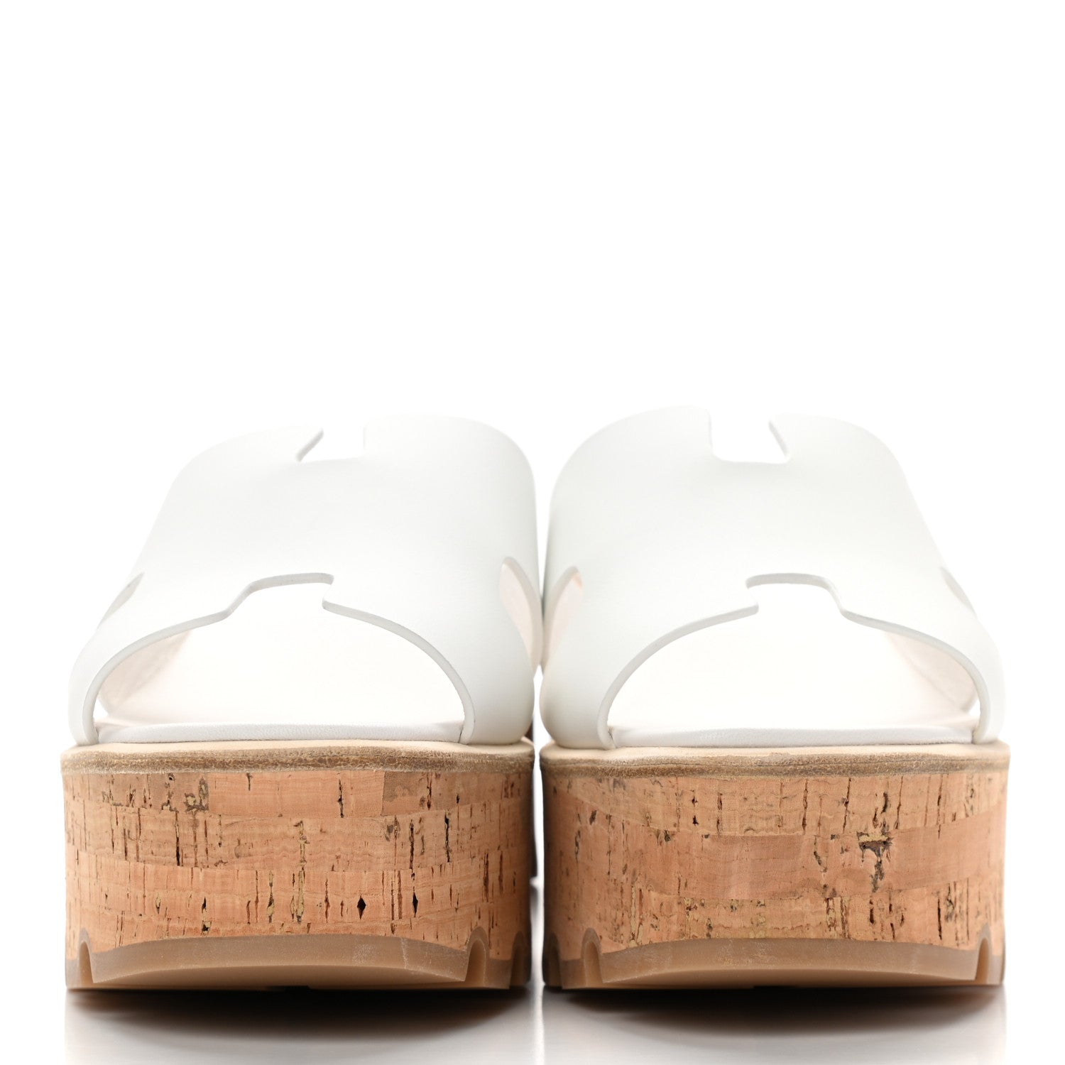 Hermes Calfskin Cork Eze 30 Sandals 38 White 2 of 9