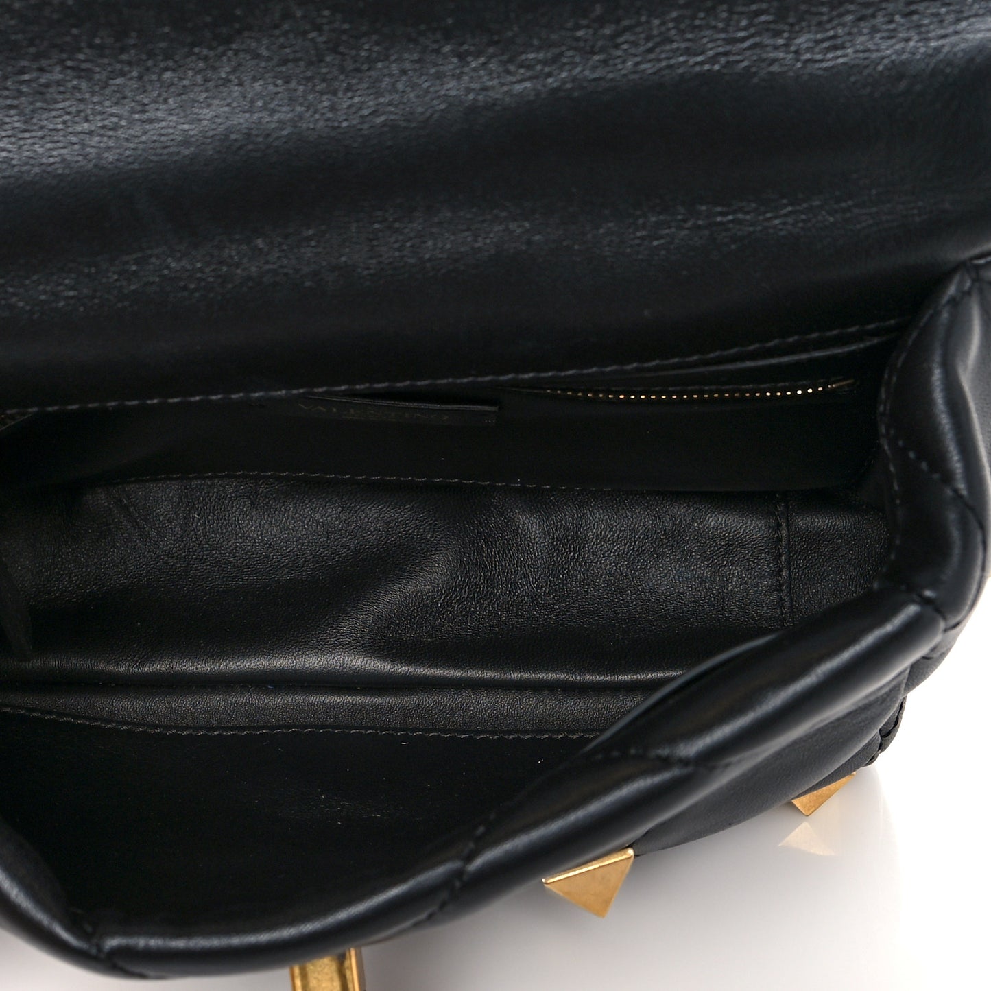 Nappa Medium Roman Stud Shoulder Bag Black