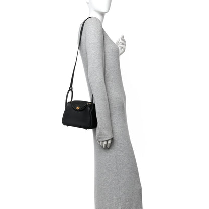 Hermes Taurillon Clemence Mini Lindy 20 Black 2 of 11