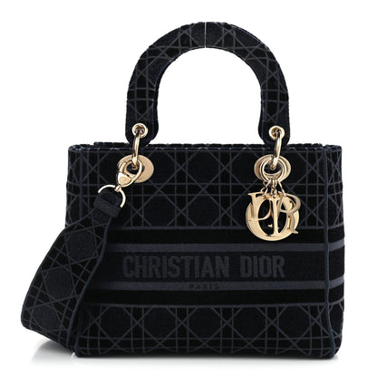 Christian Dior Velvet Cannage Medium Lady D-Lite Blue 1 of 9