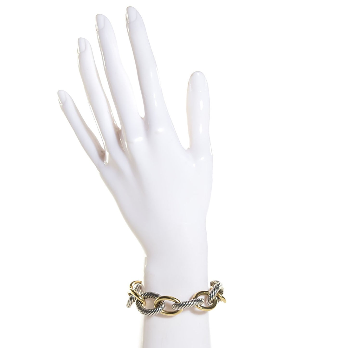 Sterling Silver 18K Yellow Gold 17mm Extra Large Oval Link Bracelet