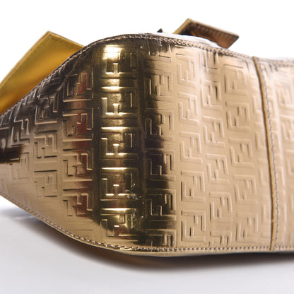 Fendi Vitello Mirror FF Embossed Mini Mama Baguette Oro Ambrato 12 of 16