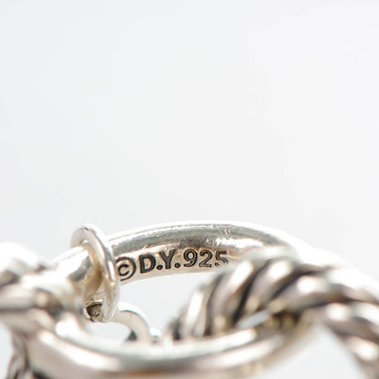 David Yurman Sterling Silver Black Onyx Blue Topaz 12mm Large Oval Link Heart Charm Bracelet 6 of 7