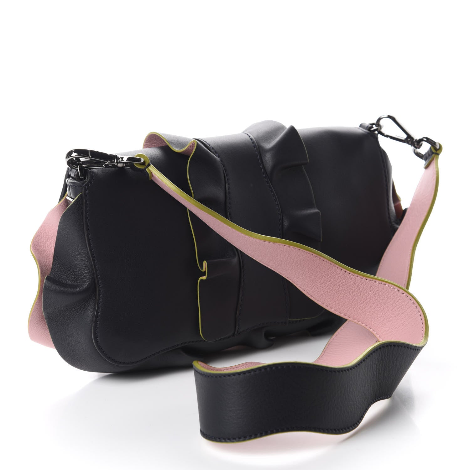 Fendi Calfskin Waves Baguette Blue Notte Pink 3 of 11