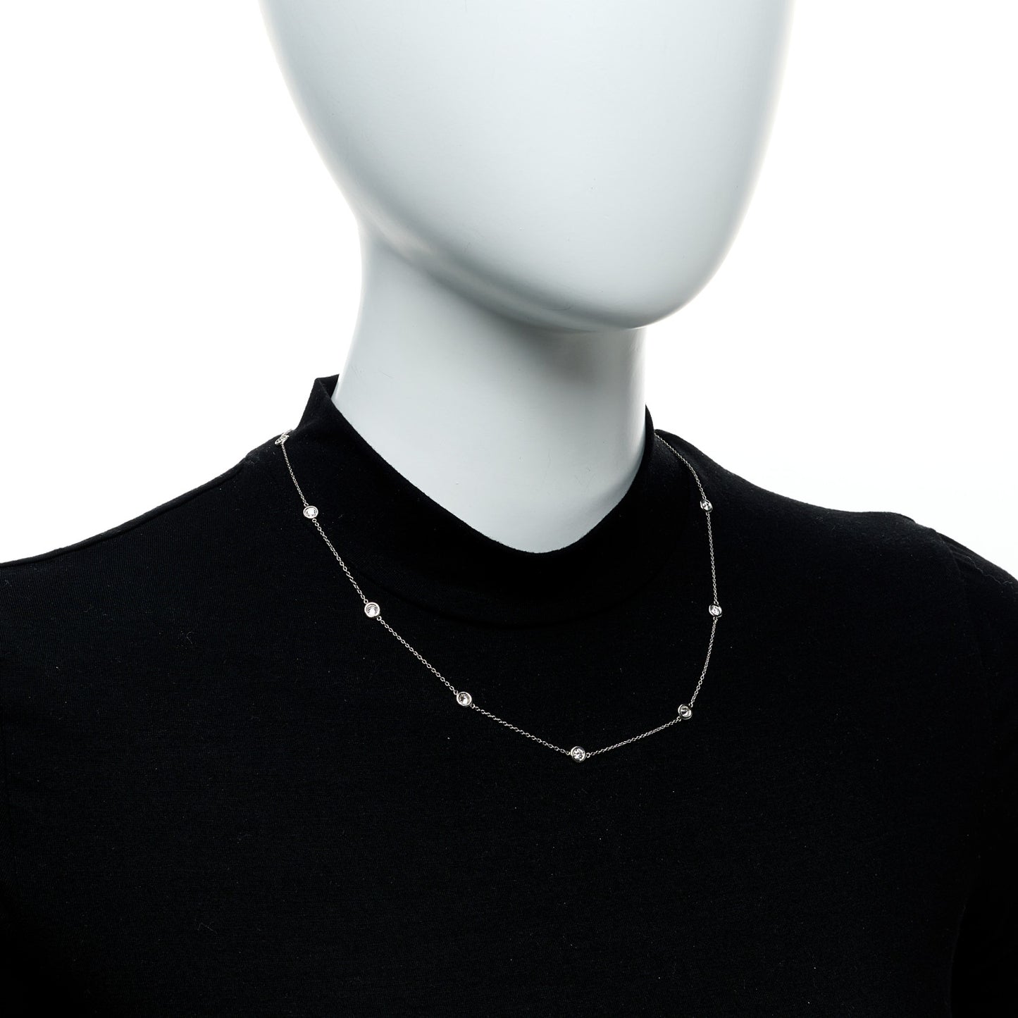 Platinum Diamond Elsa Peretti 1.54ctw Diamonds by the Yard 11 Station Necklace