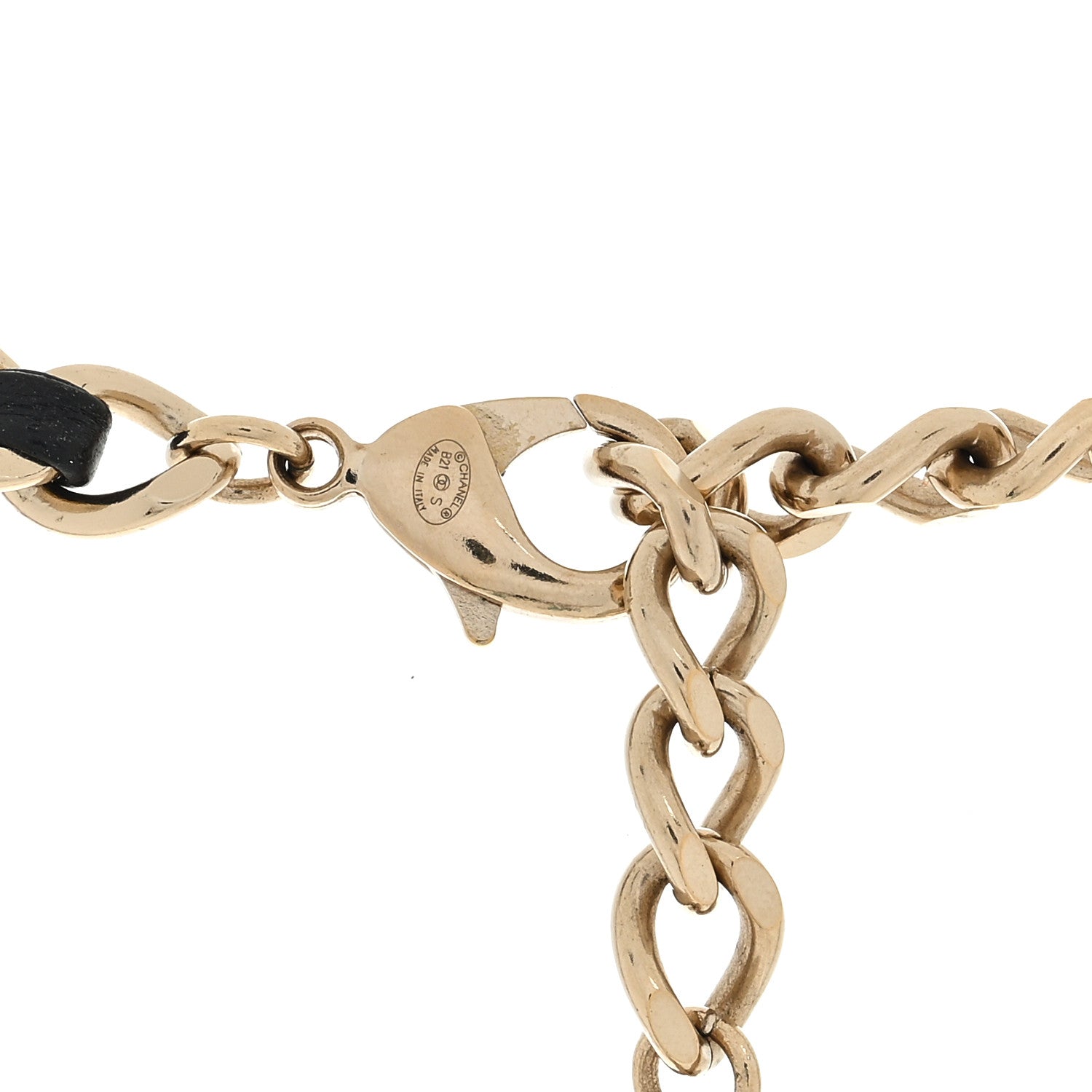 Chanel Metal Lambskin Chain Micro Bag Necklace Gold Black 3 of 4