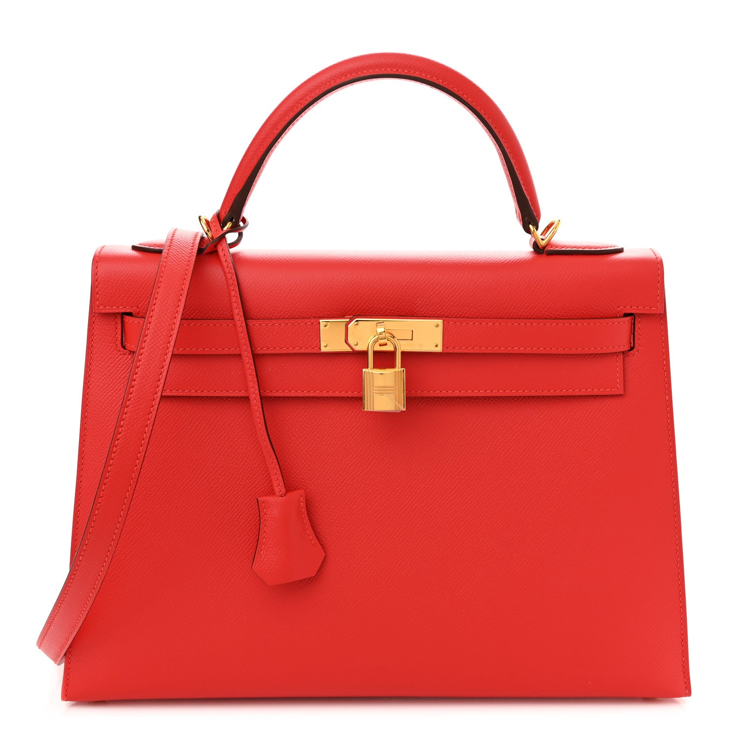 Hermes Epsom Kelly Sellier 32 Rouge Tomate 2 of 9
