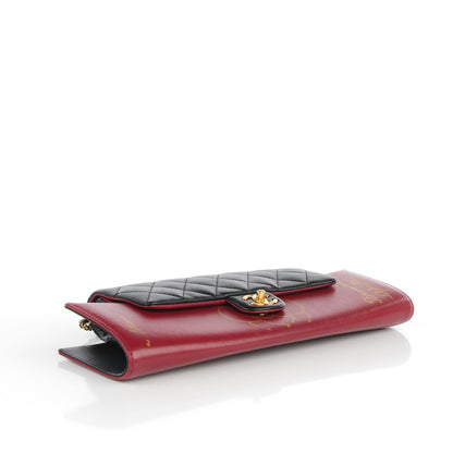 Chanel Calfskin Quilted Brasserie Gabrielle Menu CC Clutch Dark Red 4 of 8