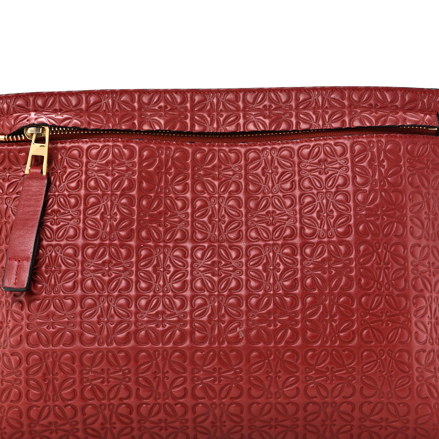 Loewe Calfskin Embossed Repeat T Pouch Raspberry 7 of 7