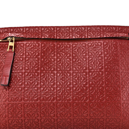 Loewe Calfskin Embossed Repeat T Pouch Raspberry 7 of 7