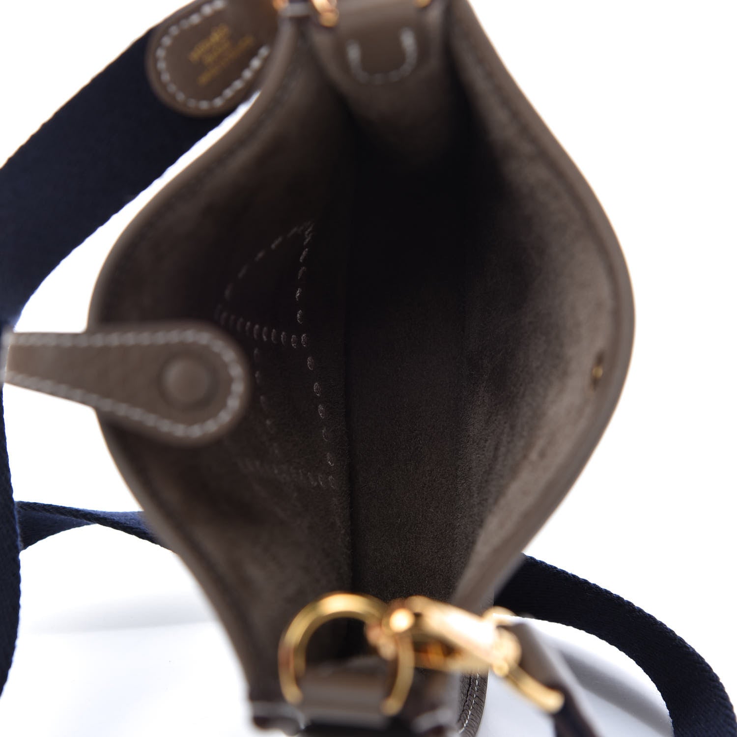 Hermes Taurillon Clemence Amazone Evelyne TPM Etoupe Bleu Indigo 5 of 9