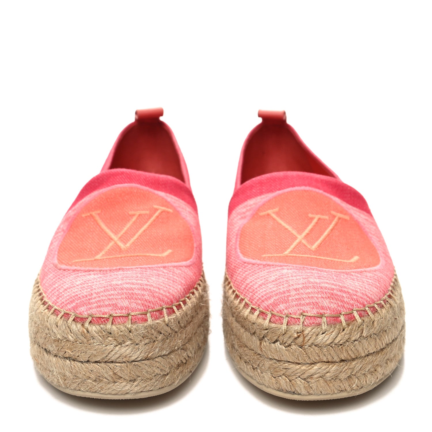 Louis Vuitton Canvas Blue Shore Espadrille Flats 39 Corail 2 of 9